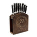 Laser Engraved Knife Block with knives Dark Stain Custom Floral Circle Monogram with Name Handcrafted in the USA with knives