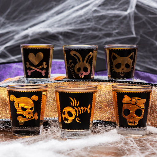 Printed Shot Glasses - Cutsey Skulls - 1.75 ounce