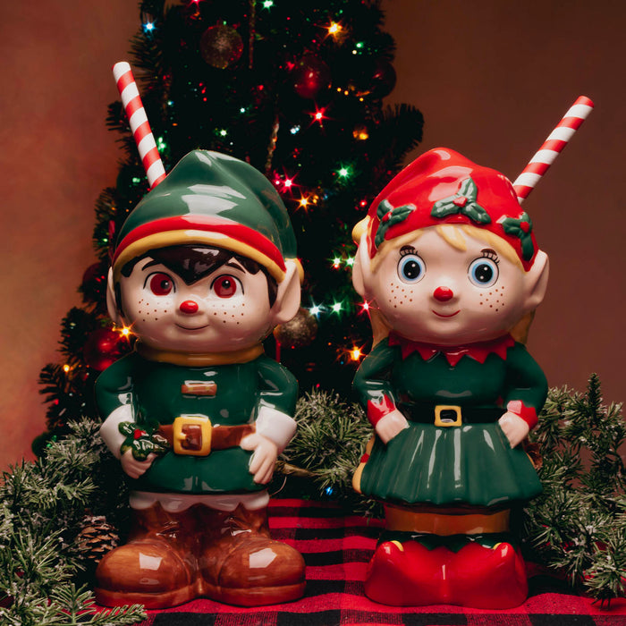 BarConic® Tiki Drinkware - Mistletoe Elves (set of two)