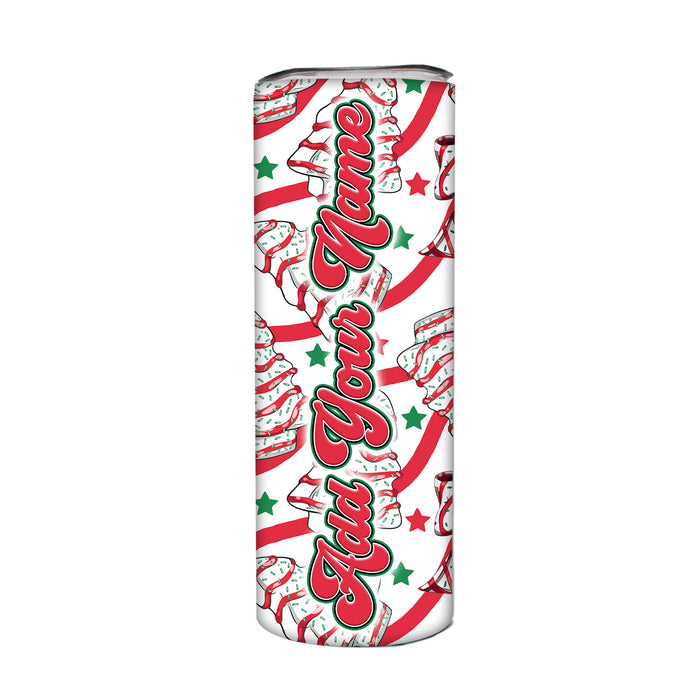 Cylindrical product with candy cane design and 'Had Your Mince' text on a white background
