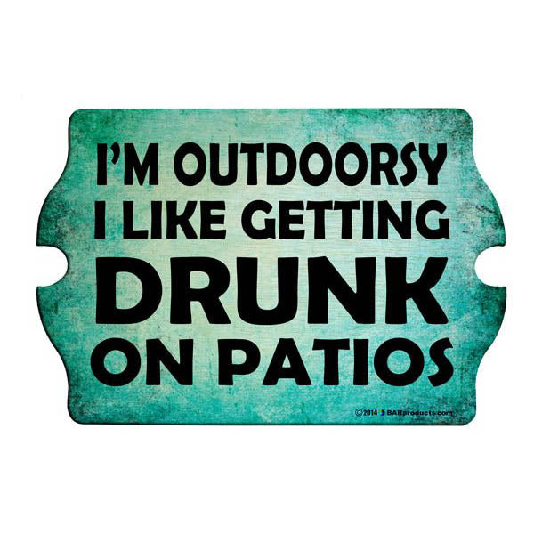 Teal sign with black text on a white background
