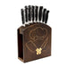 Laser Engraved Knife Block with knives Dark Stain  Handcrafted in the USA