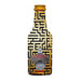 Bottle-shaped bottle opener with maze design on a white background