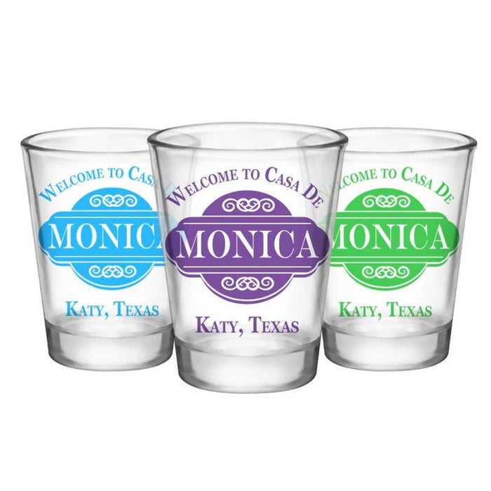CUSTOMIZABLE - 1.75oz Clear Shot Glass - Casa De - 12 Count
