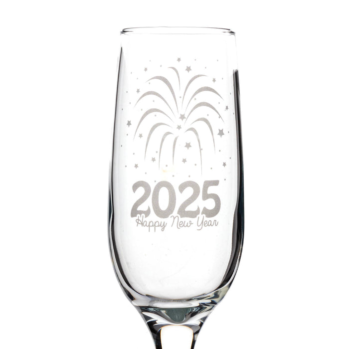 New Years Champagne Glass - 7.5oz Flute- 2025