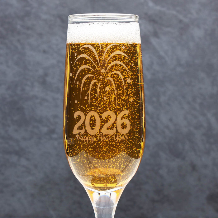 New Years Champagne Glass -  2026 - 7.5oz Flute