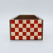 Wooden Condiment Caddy - Red Checkerboard