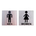 Men and Women's Restroom Signs - Stainless Steel