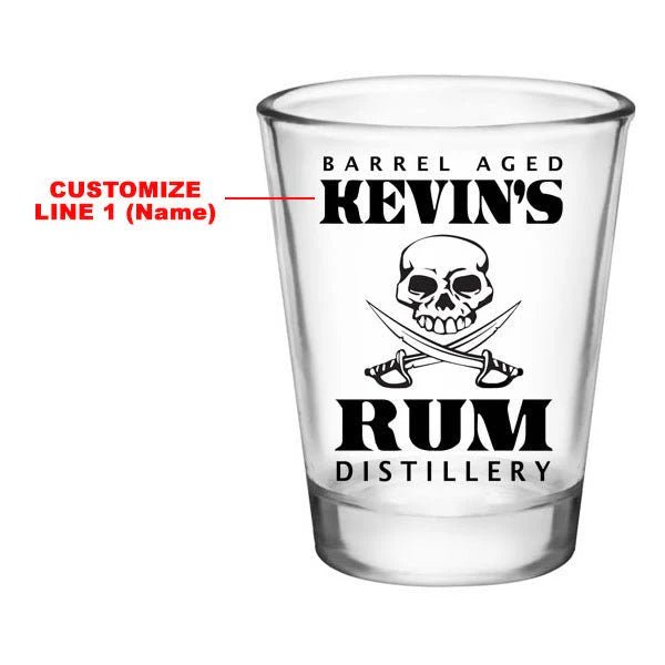 CUSTOMIZABLE - 1.75oz Clear Shot Glass - Rum Distillery - 12 Count