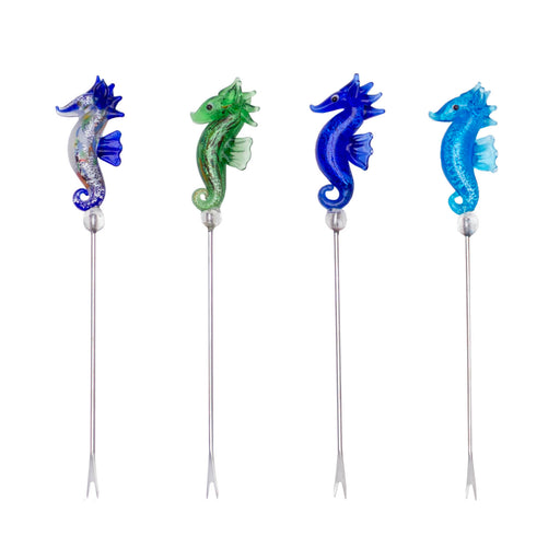 Seahorse Cocktail Picks - Set of 4 - Glass