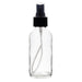 Boston Round Craft Bartending Bottle w/ Black Atomizer - Clear 4oz