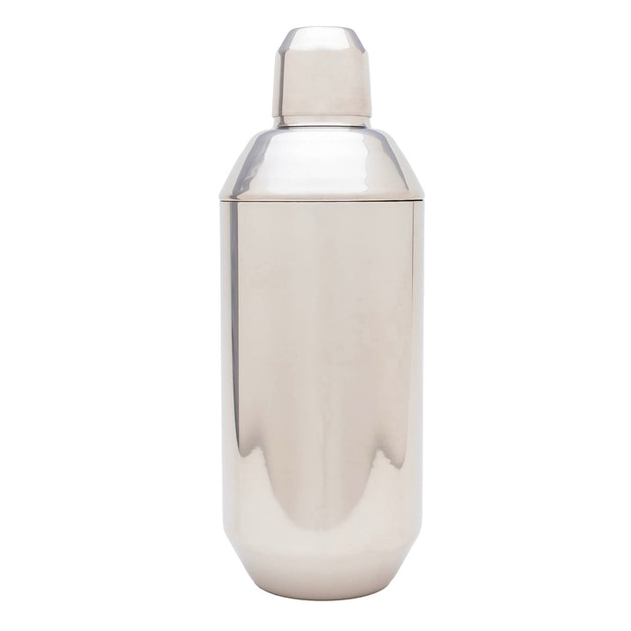 Silver cocktail shaker on a white background