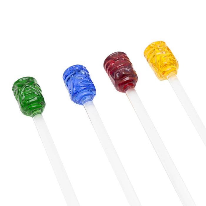 Tiki Glass Drink Stirrers - Set of 4
