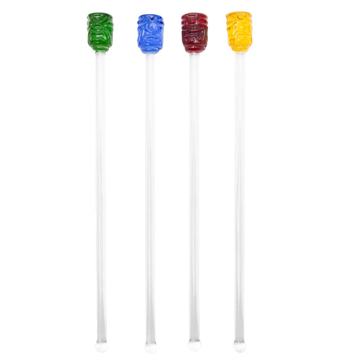 Tiki Glass Drink Stirrers - Set of 4