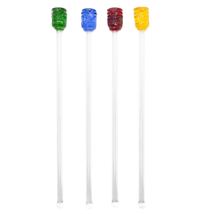 Tiki Glass Drink Stirrers - Set of 4