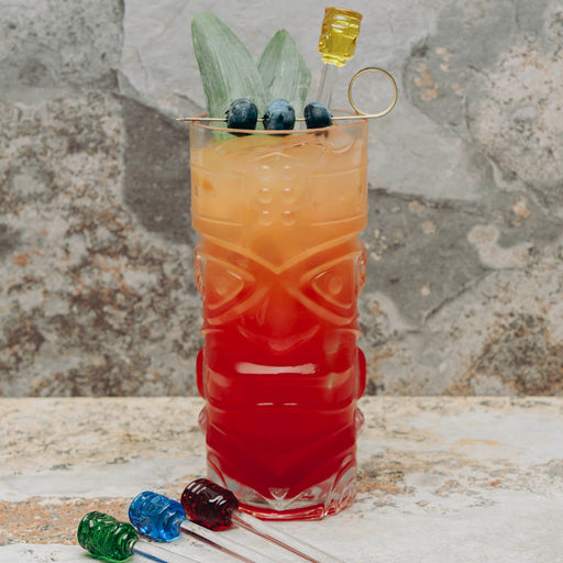 Tiki Glass Drink Stirrers - Set of 4