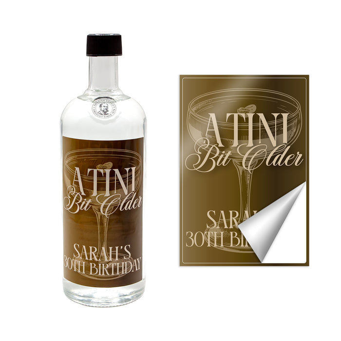 Bottle with a personalized label on a white background
