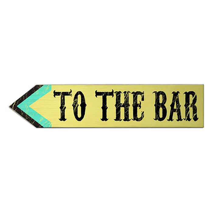 Decorative sign with 'To the Bar' text on a white background