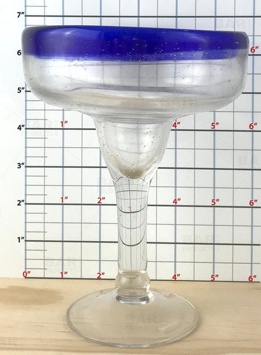 BarConic® Glassware - Blue Rim Margarita Glass - 14 oz