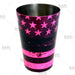 Cocktail Shaker Tin - Printed Designer Series - 18oz weighted - NEON PINK U.S. Flag