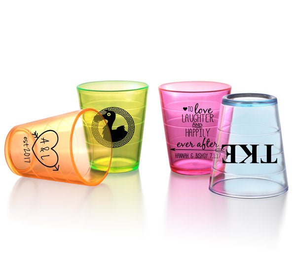 Custom 2oz Translucent Assorted Color Plastic Shot Glasses
