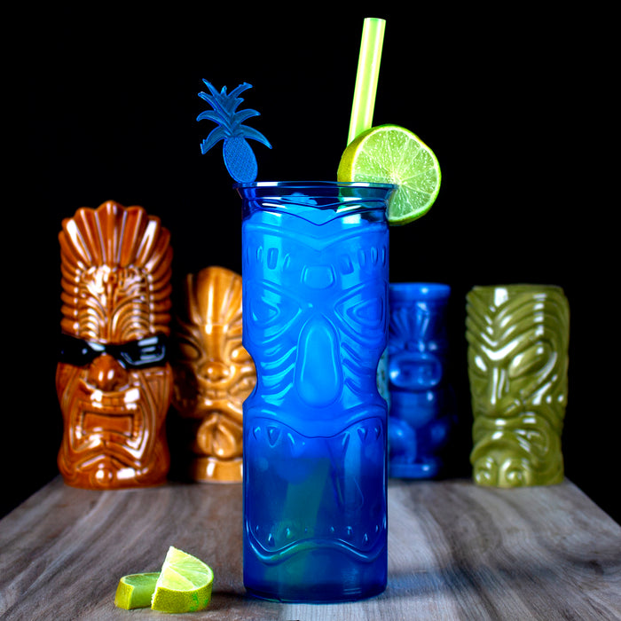 Blue Plastic Tiki Cup - 32 ounce