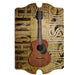 3D Wooden Guitar Tavern Sign - Live Music Nightly - Front view