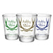 CUSTOMIZABLE - 1.75oz Clear Wedding Shot Glass - Antlers (Version 2)
