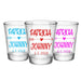 CUSTOMIZABLE - 1.75oz Clear Wedding Shot Glass - Heart Arrow
