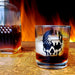 BarConic® Glassware -  Skull American Flag Old Fashioned Whiskey Glass - 10oz