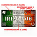 Irish pub sign with customizable text on a white background