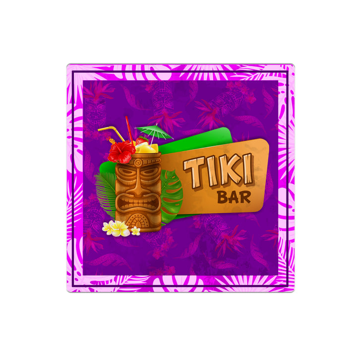 TIKI THEMED FOAM COASTERS - 3.5 INCH SQUARE