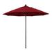 California Umbrella 9' Pole Push Lift SUNBRELLA With Bronze Aluminum Pole - Red Fabric