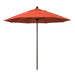 California Umbrella 9' Pole Push Lift SUNBRELLA With Bronze Aluminum Pole - Sunset Fabric