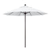 California Umbrella 9' Pole Push Lift SUNBRELLA With Bronze Aluminum Pole - White Fabric