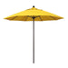 California Umbrella 9' Pole Push Lift SUNBRELLA With Bronze Aluminum Pole - Lemon Fabric