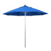California Umbrella 9' Pole Push Lift SUNBRELLA With Silver Anodized Aluminum Pole - Blue Fabric