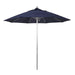 California Umbrella 9' Pole Push Lift SUNBRELLA With Silver Anodized Aluminum Pole - Navy Fabric