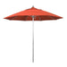 California Umbrella 9' Pole Push Lift SUNBRELLA With Silver Anodized Aluminum Pole - Sunset Fabric