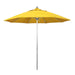 California Umbrella 9' Pole Push Lift SUNBRELLA With Silver Anodized Aluminum Pole - Lemon Fabric