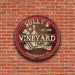 Custom LED Wood Barrel Top Sign - Vineyard