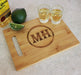 Personalized Bamboo Cutting Board and Shot Glass Set