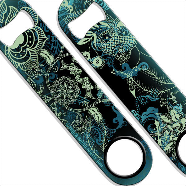 Speed Bottle Opener / Bar Key - Blue Henna