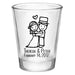  CUSTOMIZABLE - 1.75oz Clear Shot Glass - Cute Bride and Groom