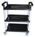 3 Tier Bus Cart- Black Plastic