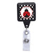 Lady Bug Polka Dot, Black Square ID Badge Reel