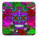 Cork Bottom Coaster - Sugar Skulls Purple