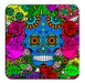 Cork Bottom Coaster - Sugar Skulls Blue