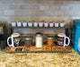 Counter Caddies™ - "BARISTA" Themed Artwork - Straight Shelf - w/ K-Cup Holes - coffee mugs condiments supplies