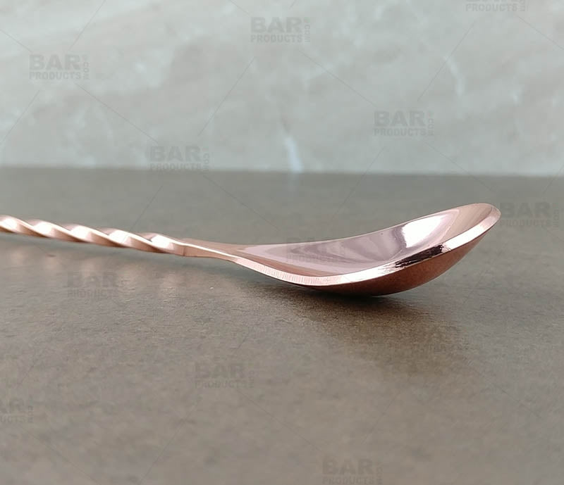 BarConic® Copper Plated Bar Spoon w/ Muddler Tip - Professional Grade - 40cm Length 